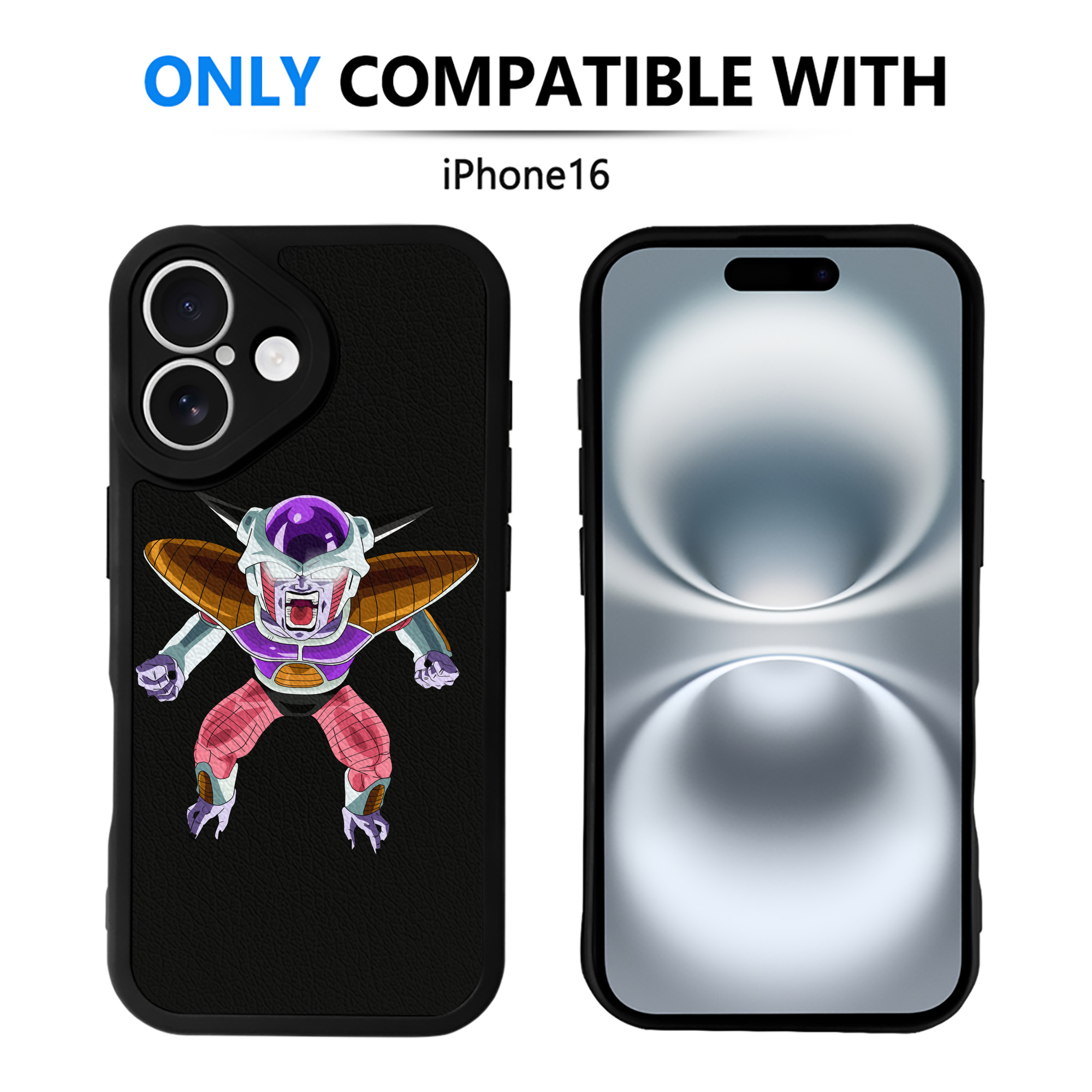 （画像用） ドラゴンボール フリーザ DRAGON BALL Frieza 【iPhone 16シリーズ対応】シリコンスマホケース（レザー調） 材質：シリコン
